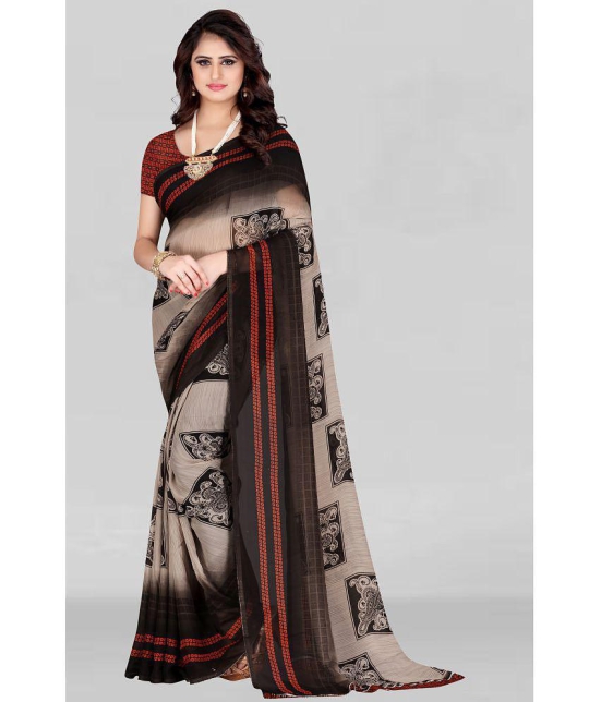 LEELAVATI - Brown Georgette Saree With Blouse Piece ( Pack of 1 ) - Brown