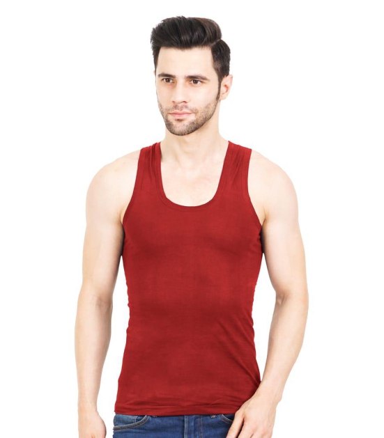 NRG Mens Sleeveless Colour Cotton Vest  ( Pack of 1 Red ) G23