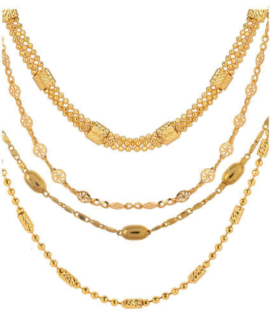 AanyaCentric - Gold Plated Brass Chain ( Pack of 4 ) - None