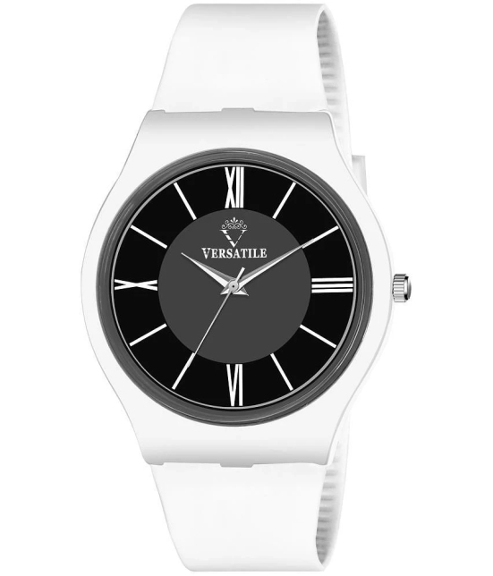 Versatile - White Leather Analog Mens Watch