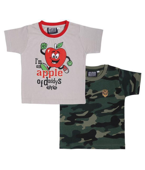 NEO GARMENTS Kid's Boys & Girls Round Neck Cotton T-shirt Combo/ S - 23