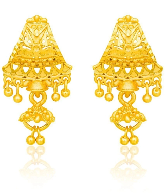 LUV FASHION Golden Stud Earrings ( Pack of 1 ) - Golden