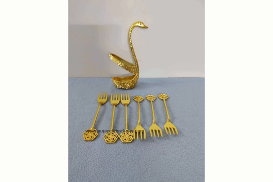 Swan Designer Stand-Fork / Gold