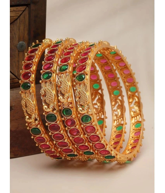 Sukkhi Red Bangle Set ( Pack of 4 ) - None