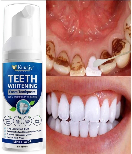 KURAIY Teeth Whitening Oral Hygiene Breath Toothpaste Foam 60ML